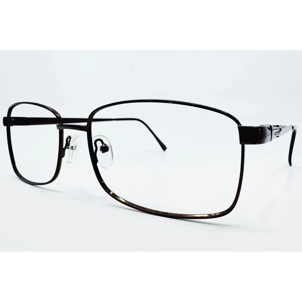 Santa Ana 7 Eyeglass Frames Mens Brown Metal Square Full Rim 60-18-150